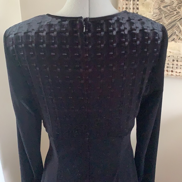 Vintage Black Velvet Like Long Sleeve Gown - Picture 4 of 12